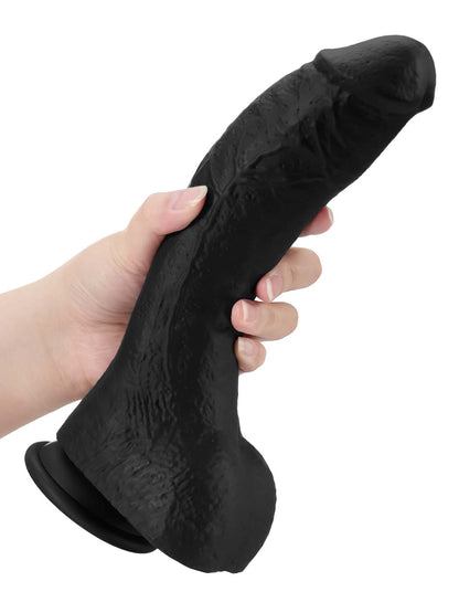 Jason 10" X 2" Luv BBC Black Soft Thick Curved Realistic Dildo - RealCocks