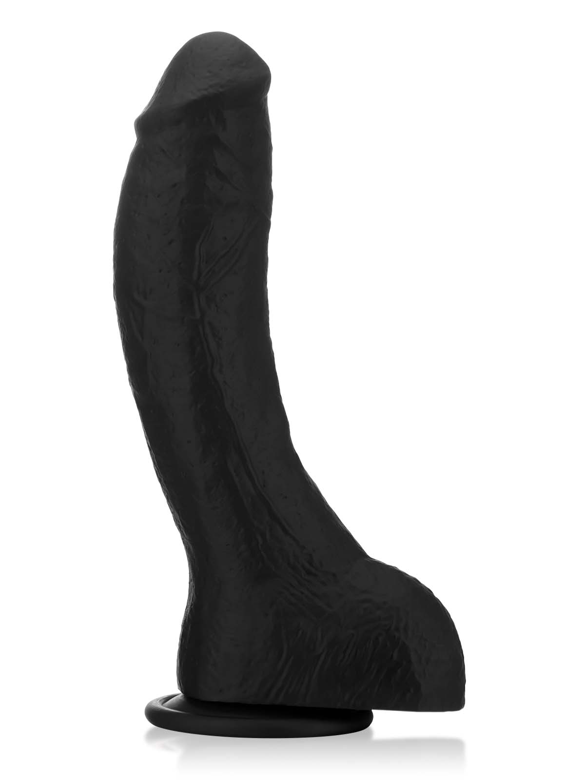 Jason 10" X 2" Luv BBC Black Soft Thick Curved Realistic Dildo - RealCocks