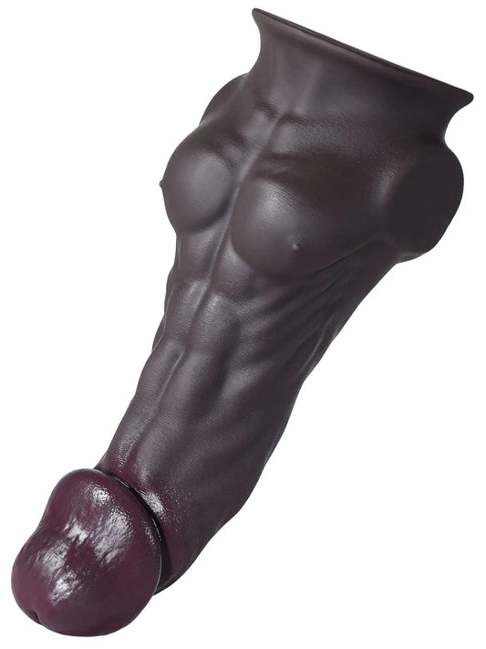 Brad 9" X 1.9" M Size Sexy Massive Black Dildo Muscle Cock - RealCocks
