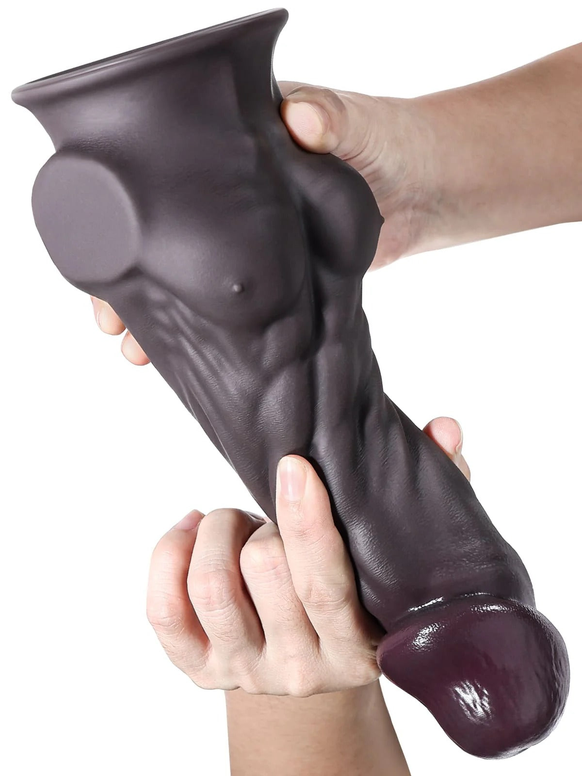 Brad 9" X 1.9" M Size Sexy Massive Black Dildo Muscle Cock - RealCocks