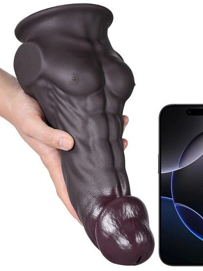 Brad 9" X 1.9" M Size Sexy Massive Black Dildo Muscle Cock - RealCocks