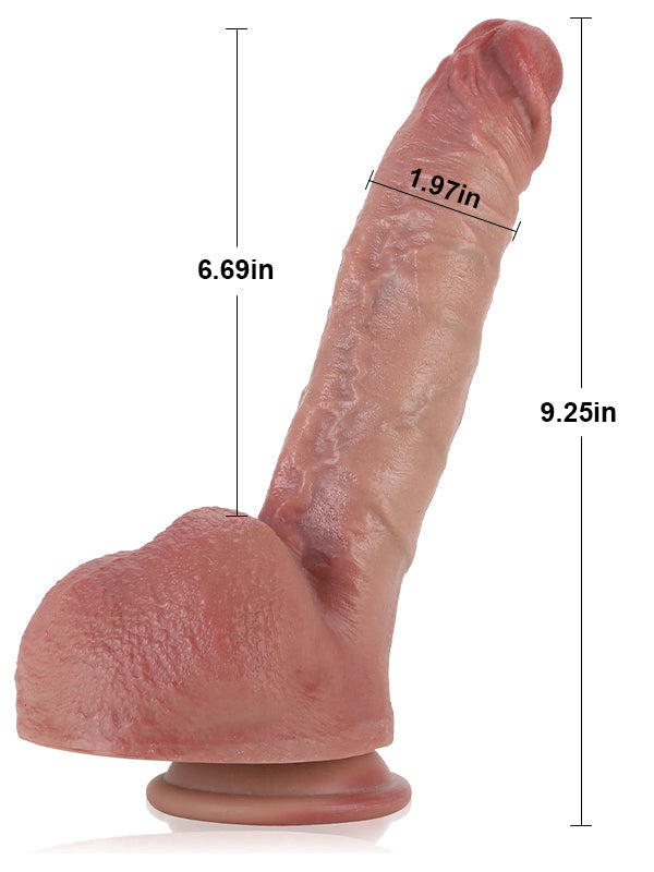 Charlie 9.2" x 2" Hyper Realistic Dildo With Metal Keel Bendable - RealCocks
