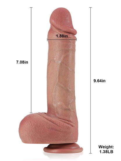 Brandon 9.6" x 1.8" Flesh Ultra Realistic Real Feel Dildo - RealCocks