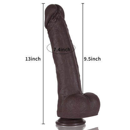 Biggie 13in Realistic Big Black Dildo Huge Dildo G Spot Anal BBC Dildo - RealCocks