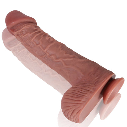 Tony 14 inch Black Big Realistic Dildo Dual Density Huge Dildo Unisex - RealCocks