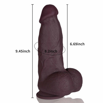 Jack 9in Silicone Black Thick Realistic Dildo - RealCocks