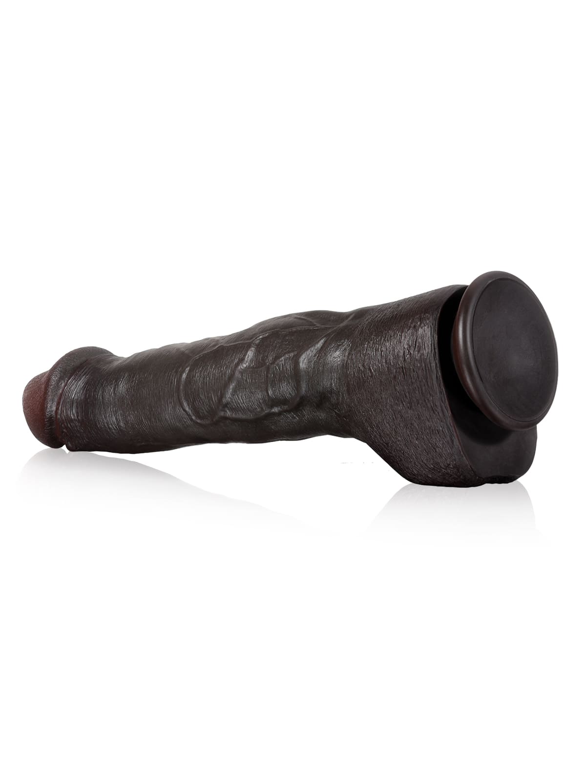 Jeff 12" x 2" Black Huge Anal Dildo With Metal Keel Bendable - RealCocks