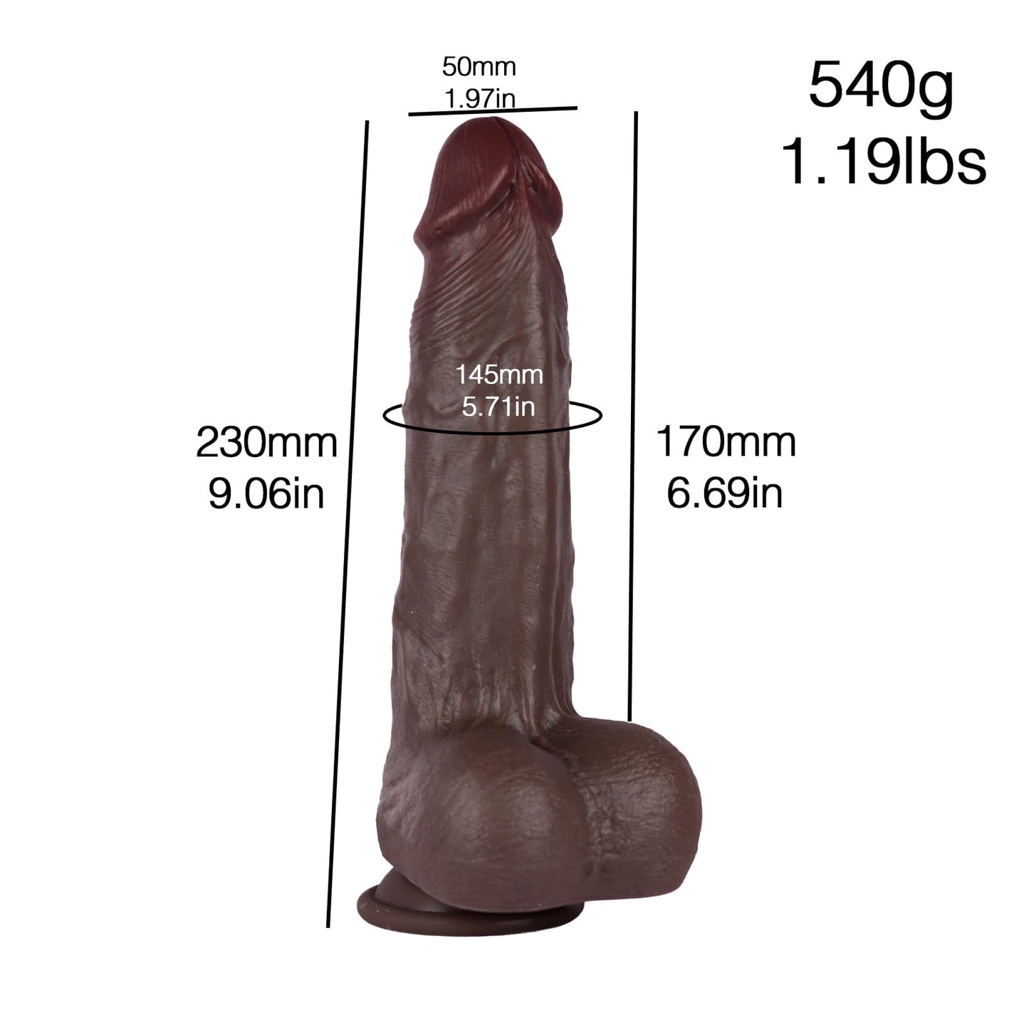 Jones 9in BBC Big Black Realistic Huge Dildo Deep Penetration - RealCocks