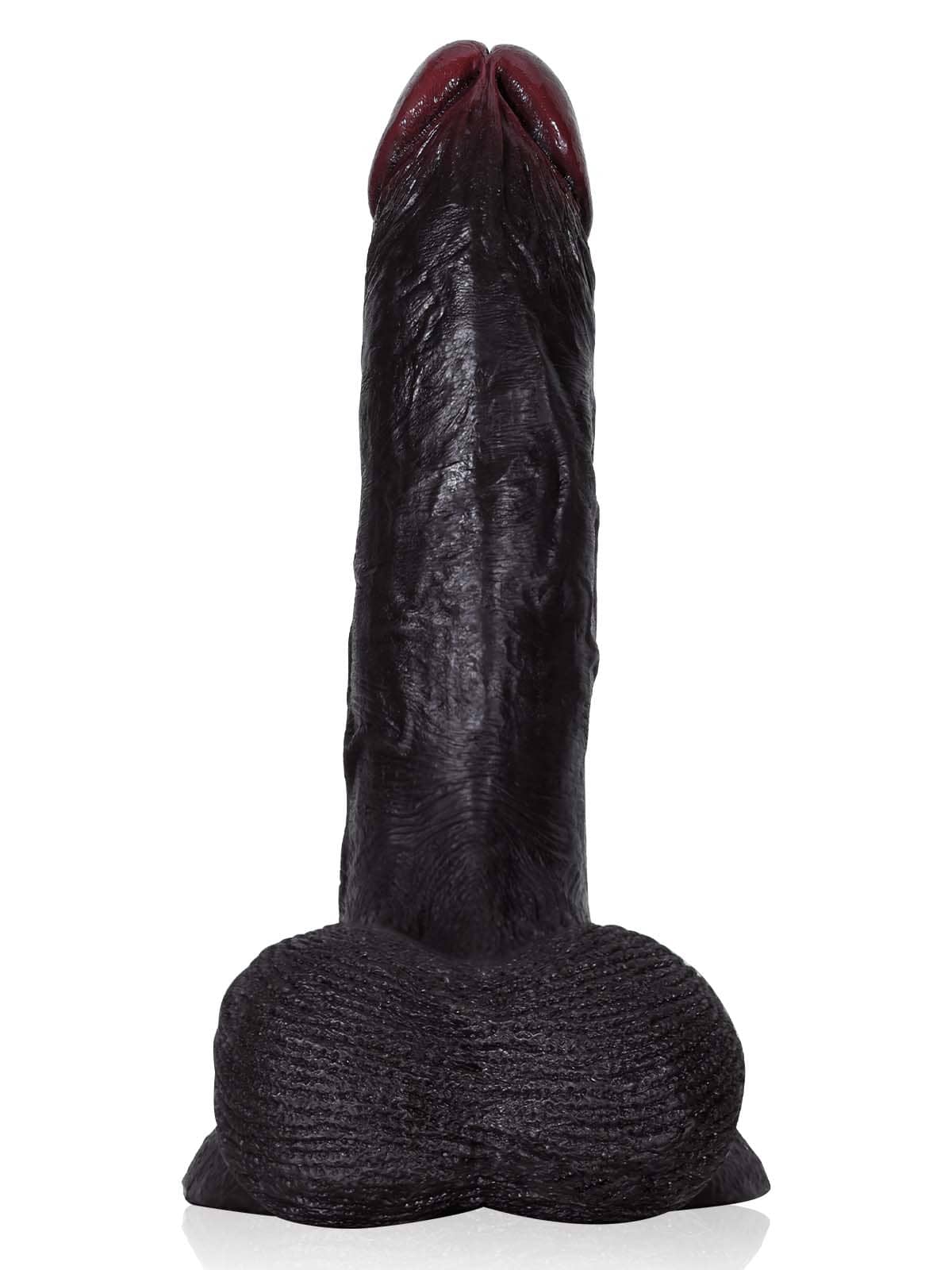 Kellz 7.6" x 1.7" Black Realistic Dildo With Hanging Moving Balls - RealCocks