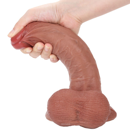 Kevin 9inch Real Skin Dildo Soft Lifelike Dildo & Lifelike Flexible Real Balls - RealCocks