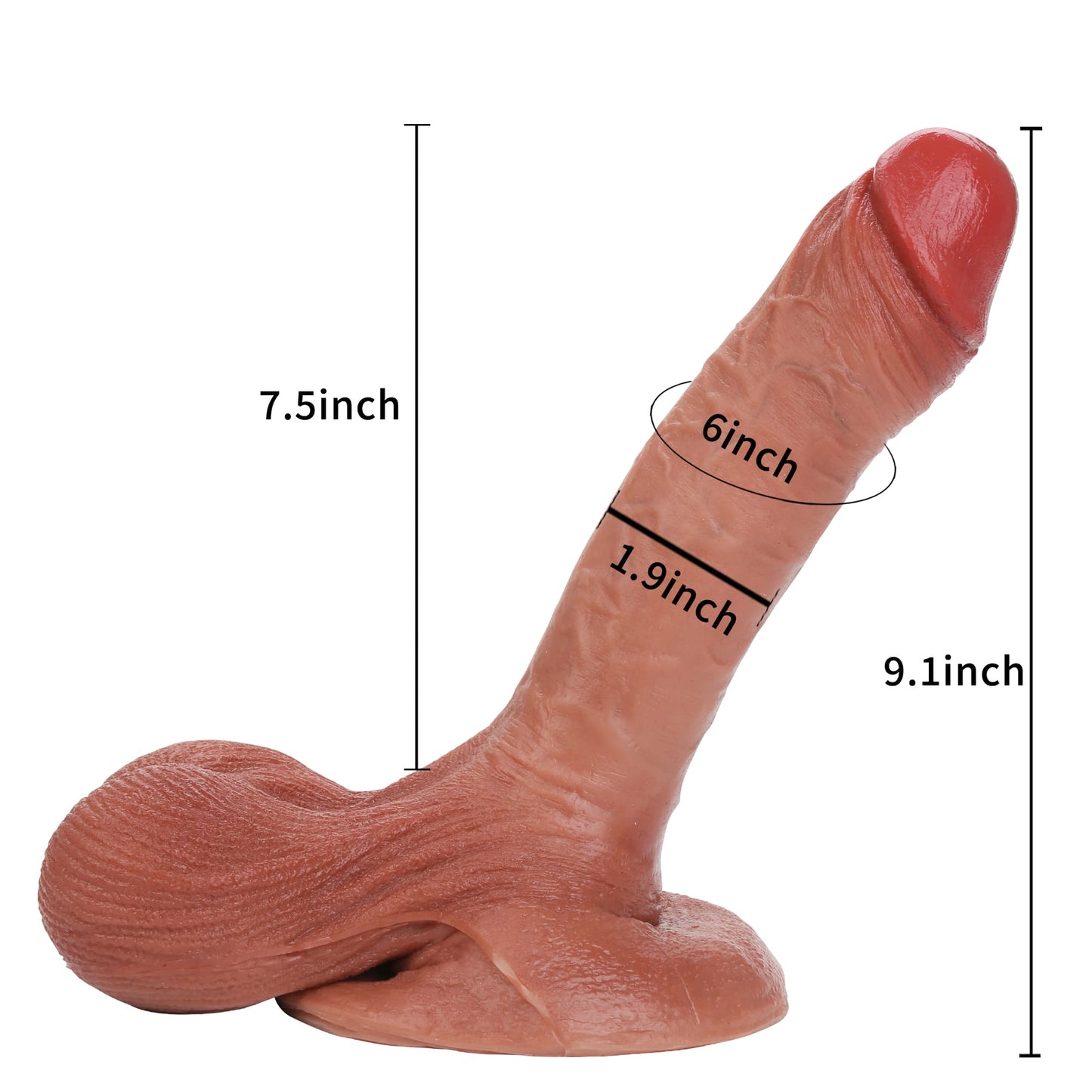 Kevin 9inch Real Skin Dildo Soft Lifelike Dildo & Lifelike Flexible Real Balls - RealCocks