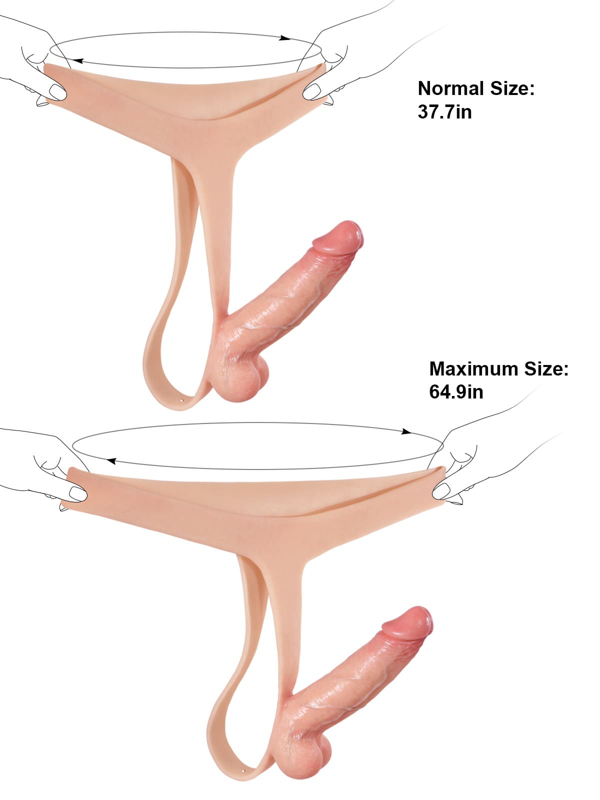 Nathan Flesh Realistic Silicone Strapped Dirty Penis, Sexy Thong Style - with 5.9" x 1.6" Dildo - RealCocks