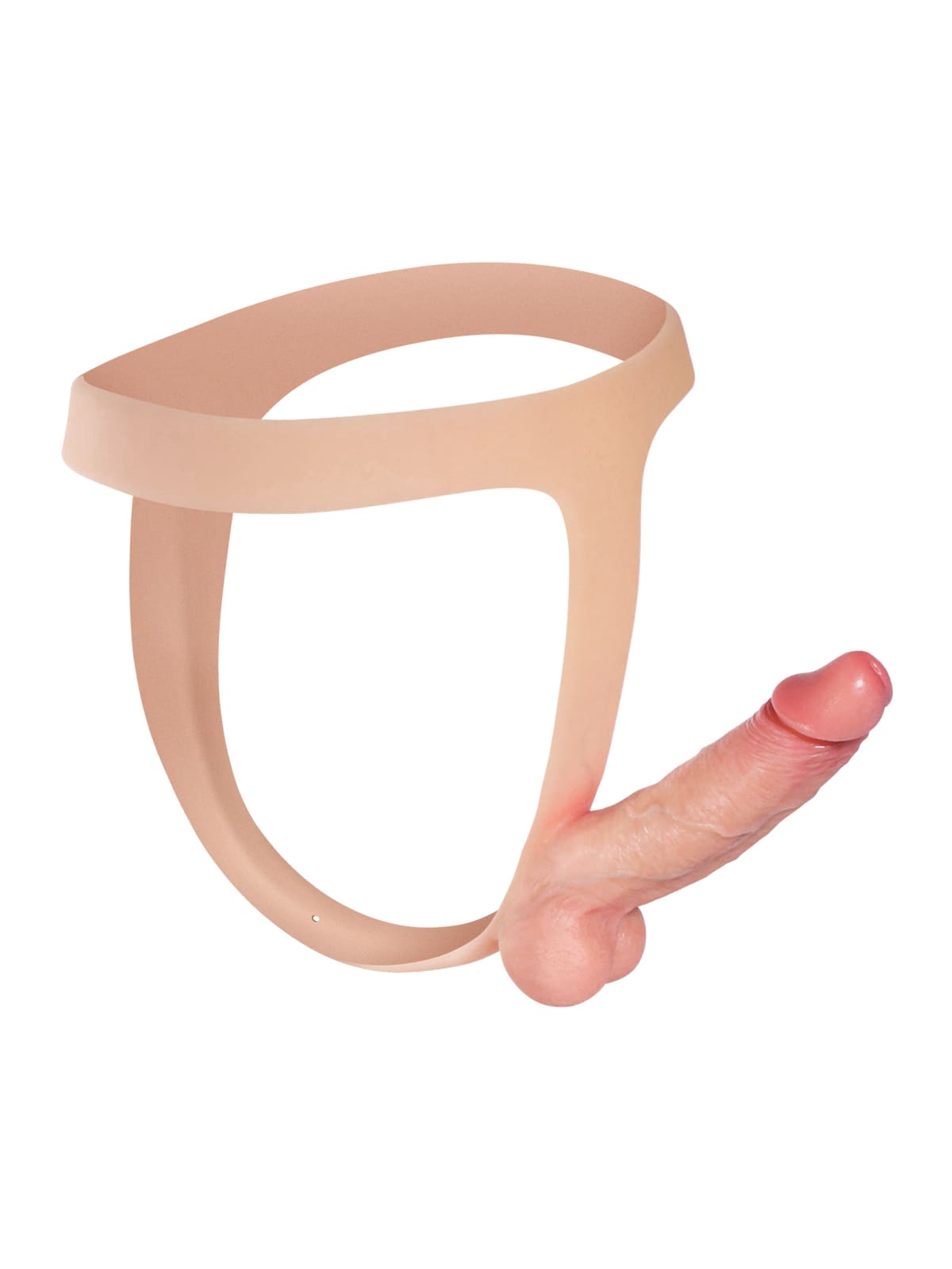 Nathan Flesh Realistic Silicone Strapped Dirty Penis, Sexy Thong Style - with 5.9" x 1.6" Dildo - RealCocks