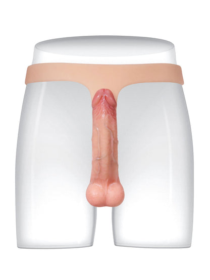 Nathan Flesh Realistic Silicone Strapped Dirty Penis, Sexy Thong Style - with 5.9" x 1.6" Dildo - RealCocks