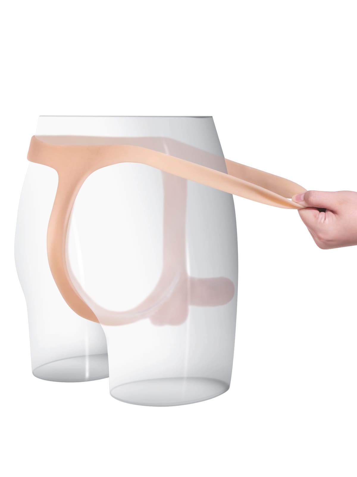 Nathan Flesh Realistic Silicone Strapped Dirty Penis, Sexy Thong Style - with 5.9" x 1.6" Dildo - RealCocks