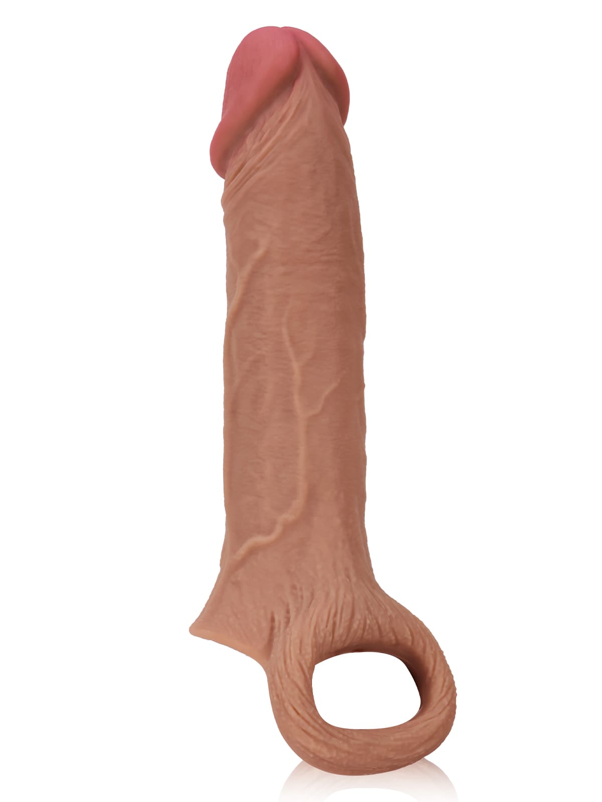 Perfect 8” Length x 5.9” Girth M/L Size Penis Sleeve With Ejaculatory Hole - RealCocks