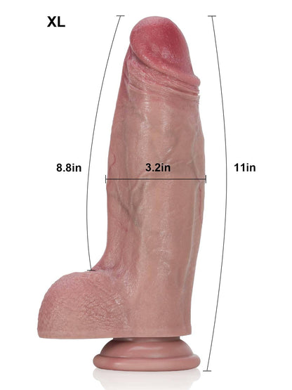 Jorge 7/8/10 Inch Size Realistic Soft Flesh Like Thick Short Fat Dildo - RealCocks