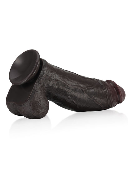 Zeus  11" x 3"  BBC Black Strong Extra Huge Thick Dual Density Dildo - RealCocks