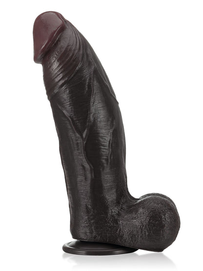 Zeus  11" x 3"  BBC Black Strong Extra Huge Thick Dual Density Dildo - RealCocks