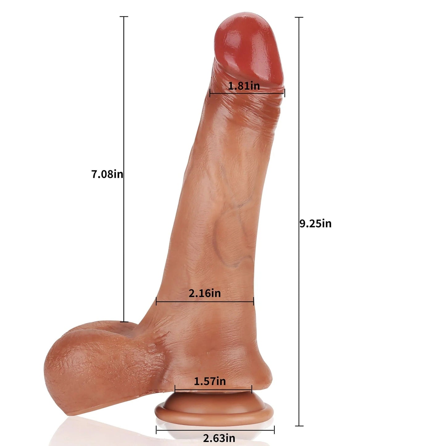 Sam 9" x 1.8" Realcock Sliding Skin Dildo With Moving Balls - RealCocks