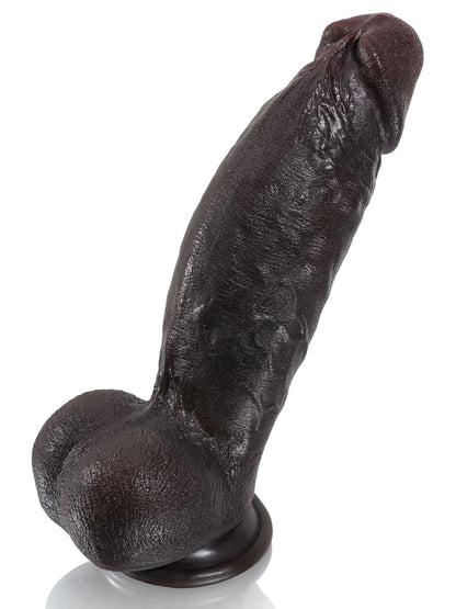 Kimi 8.6" x 2.2" Realistic Soft Black Like Thick Short Fat Dildo - RealCocks