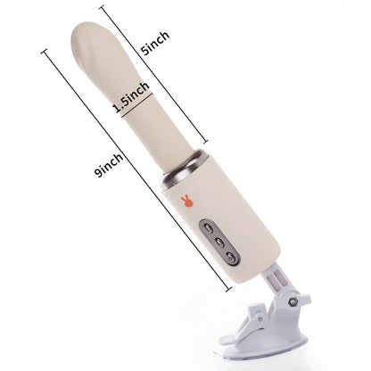 Realcock heating thrusting dildo machine with adjustable suction base and 9-inch length for enhanced pleasure